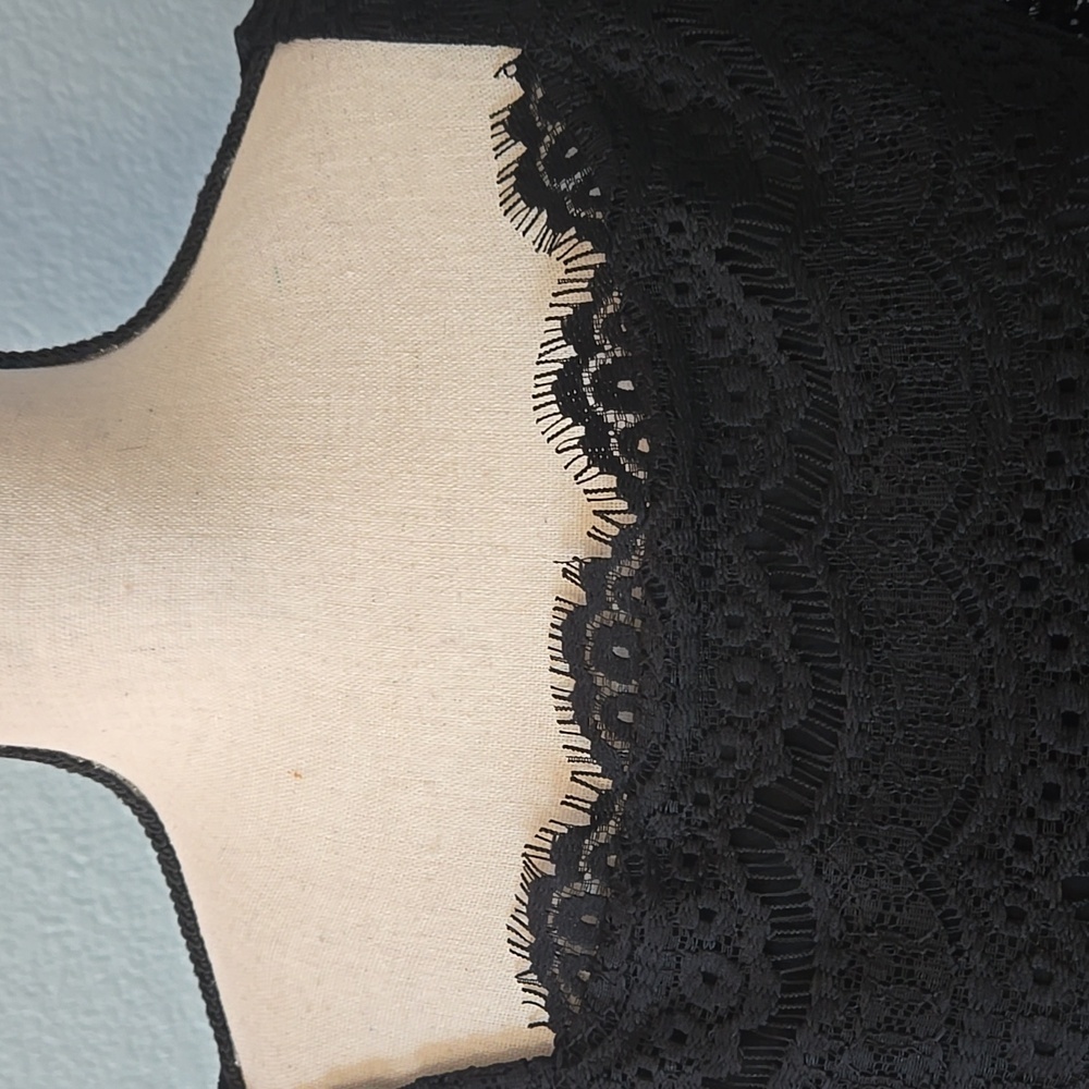 WHBM Scalloped Victorian Lace 3/4 Sleeve Midi Dress Lined Size Small - Picture 3 of 15